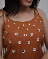 Beautiful mirror work pure cotton co-ord set