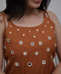 Beautiful mirror work pure cotton co-ord set