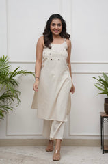 Mirror work cotton cut sleeves dori style co-ord set