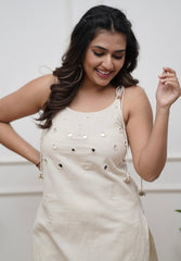 Mirror work cotton cut sleeves dori style co-ord set