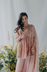 Floral printed nyla cotton sharara - Eraya