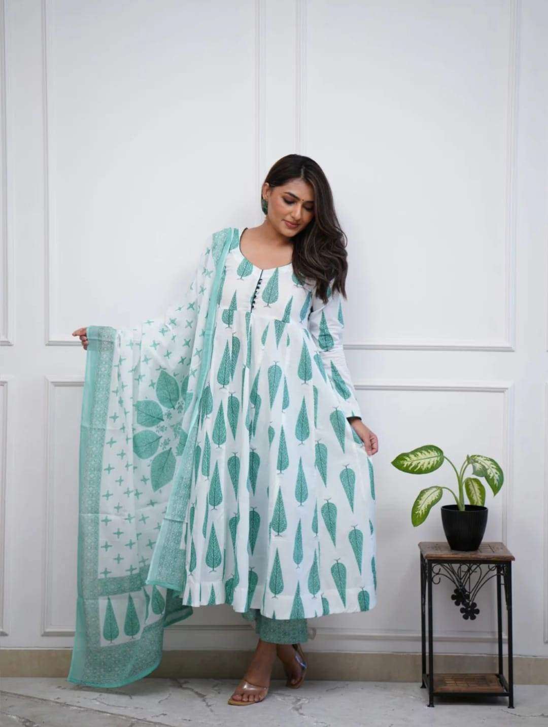 Beautiful tassel three piece anarkali set - Eraya