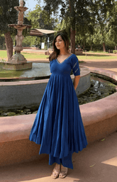 Neel-kamal cotton anarkali (set of 3)