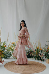 Floral printed nyla cotton sharara - Eraya