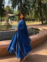 Neel-kamal cotton anarkali (set of 3)