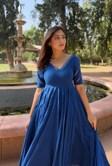 Neel-kamal cotton anarkali (set of 3)