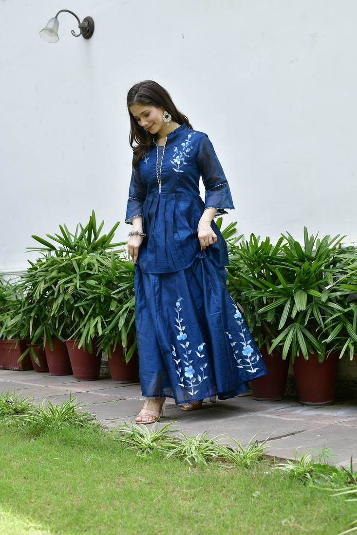 Beautiful chanderi lehenga-dupatta set - Eraya