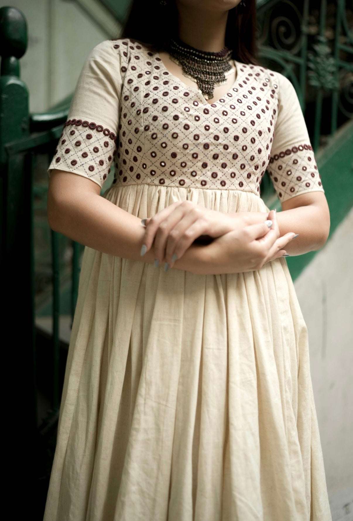 Chandra-akshat anarkali kurti (set of 2)