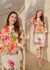 Floral White Kurta Pants Set - Eraya