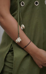 Mirror work cotton cut sleeves dori style co-ord set