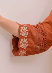 Ruchira A-line cotton embroidered suit (set of 3)