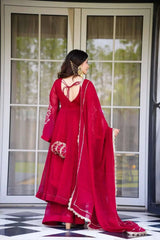 Shree-Rani georgette embroidered anarkali suit (set of 3)