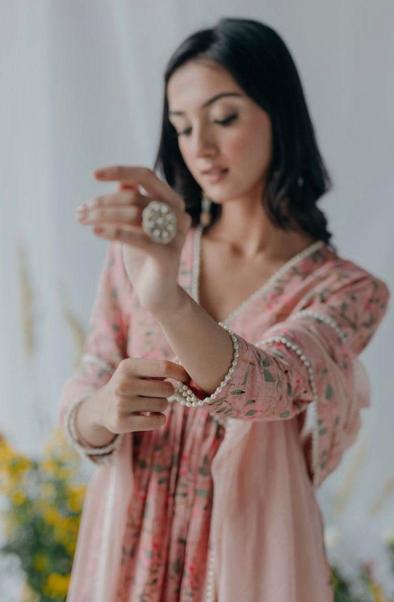 Floral printed nyla cotton sharara - Eraya