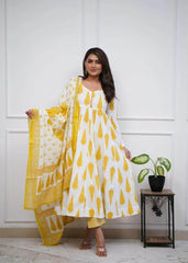 Beautiful tassel three piece anarkali set - Eraya