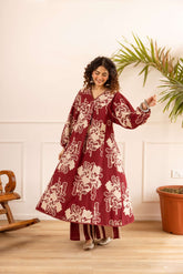 Tarini Crimson Regal Kurta- Maroon (set of 2)
