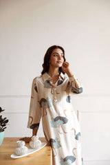 Tarini Ivory Ostrich Grace Kurta (set of 2)