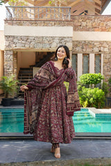 Vaidehi cotton anarkali suit (set of 3)