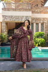 Vaidehi cotton anarkali suit (set of 3)