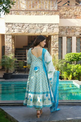 Fully flared jaipuri anarkali suit set