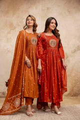 Designer anarkali kurta-pant and dupatta set