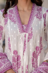 Heavy mirror work zari weaving three piece cotton kurti set - Eraya