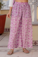 Heavy mirror work zari weaving three piece cotton kurti set - Eraya