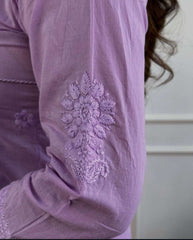 Classy comfortable cotton chikankari kurta set