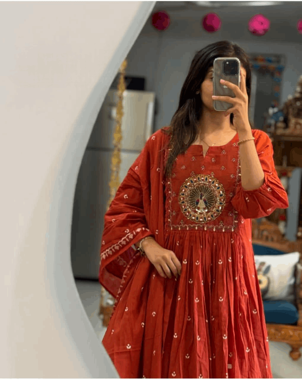 Designer anarkali kurta-pant and dupatta set