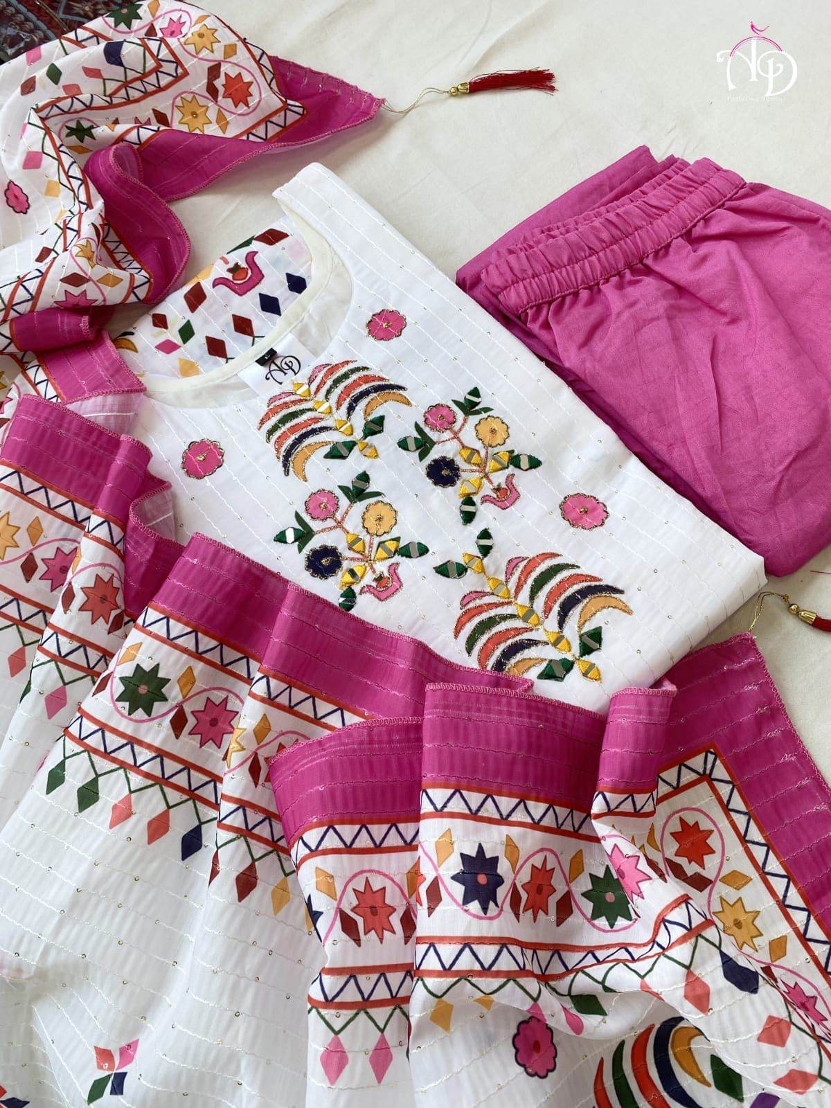 Classical print muslin kurti set - Eraya