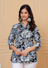 Rayon short kurti-floral printed - Eraya