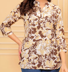 Rayon short kurti floral printed - Eraya
