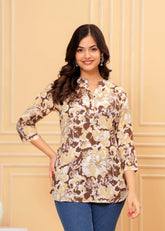 Rayon short kurti floral printed - Eraya