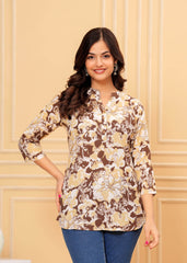 Rayon short kurti floral printed - Eraya