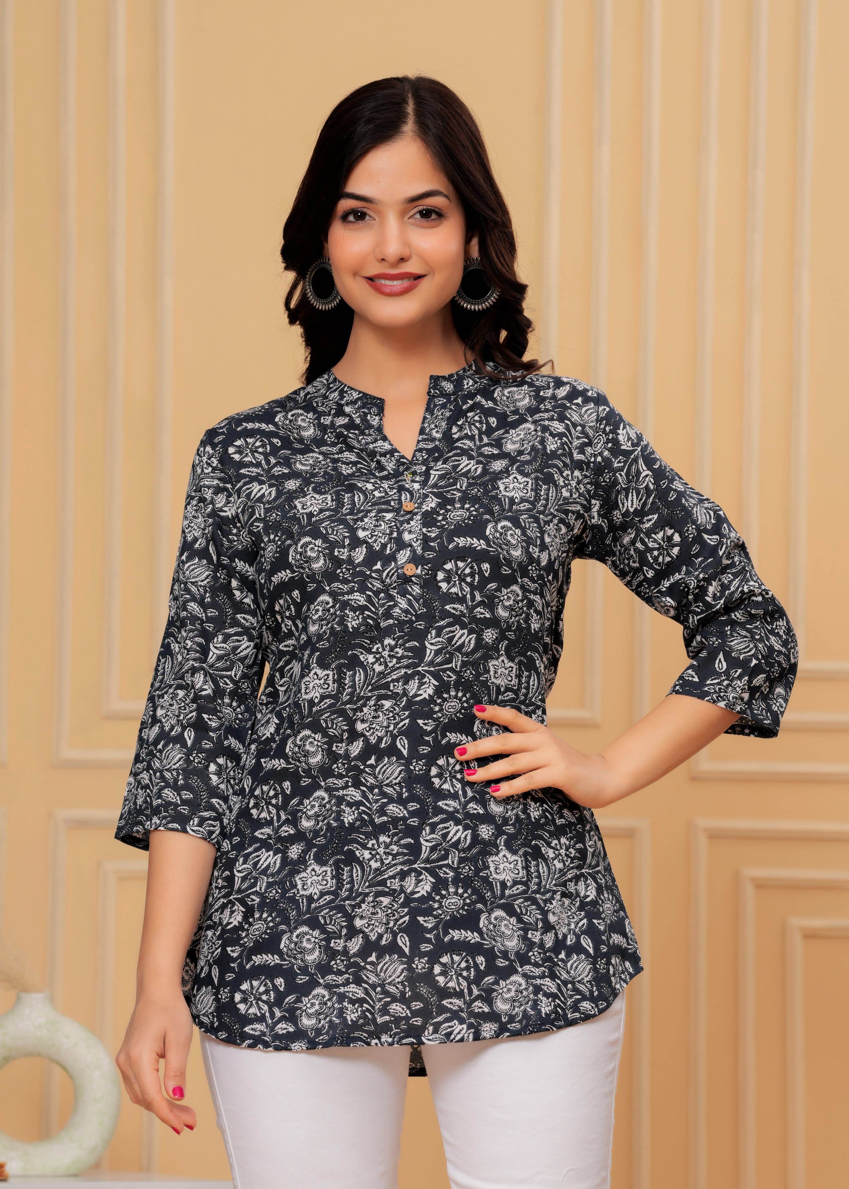 Rayon short kurti printed - Eraya