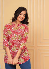 Rayon short kurti floral printed - Eraya