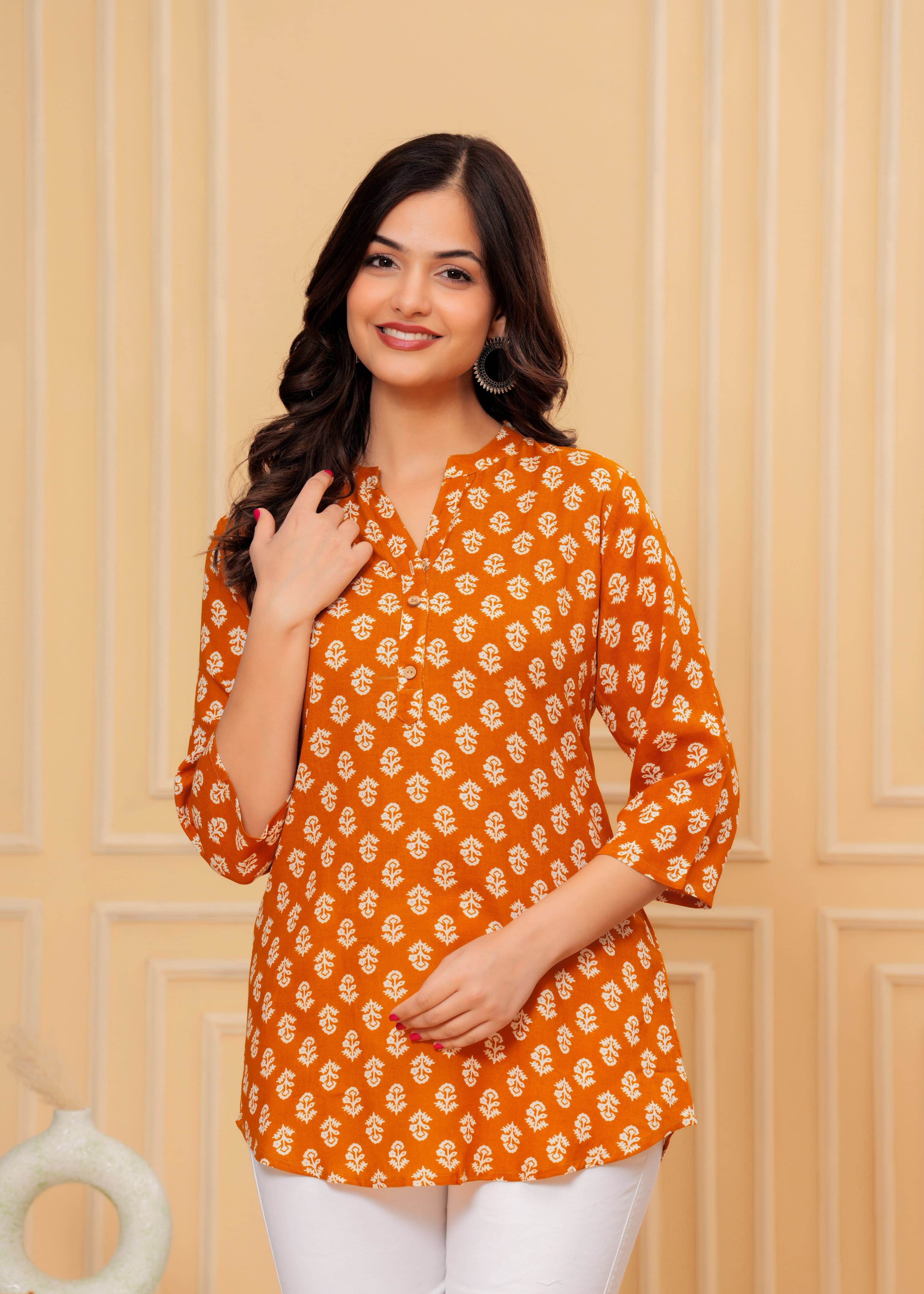 Rayon short kurti printed - Eraya