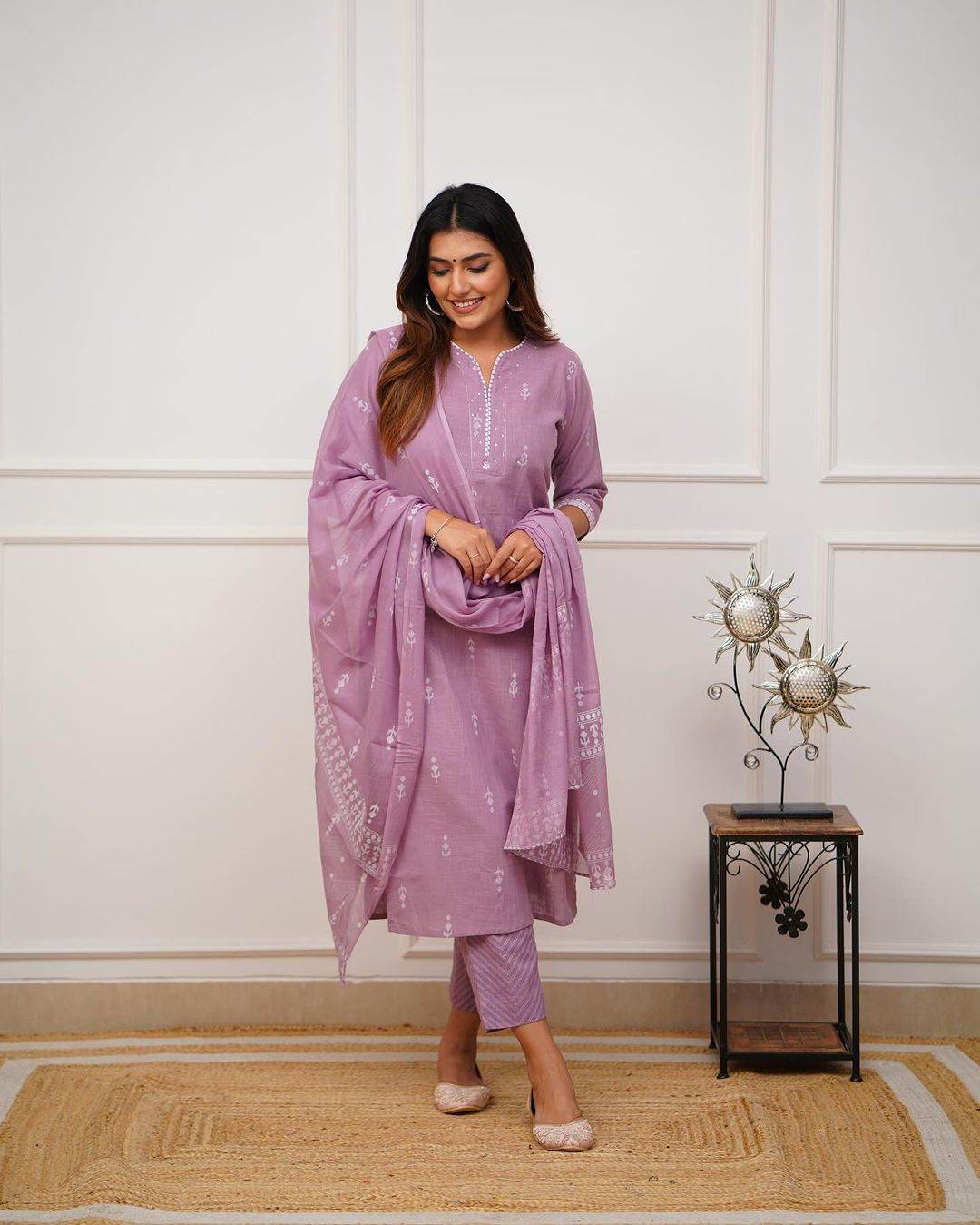 Pure fine cotton fabric kurti set - Eraya