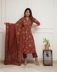 Beautiful print A-line kurta set - Eraya