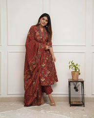 Beautiful print A-line kurta set - Eraya