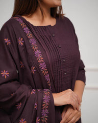 Beautifully crafted cotton kurti set - Eraya