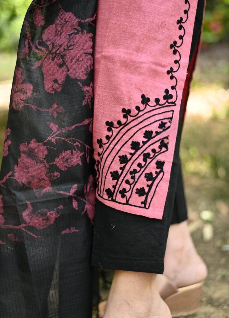 Traditional handloom cotton kurta-pany and chanderi dupatta set - Eraya