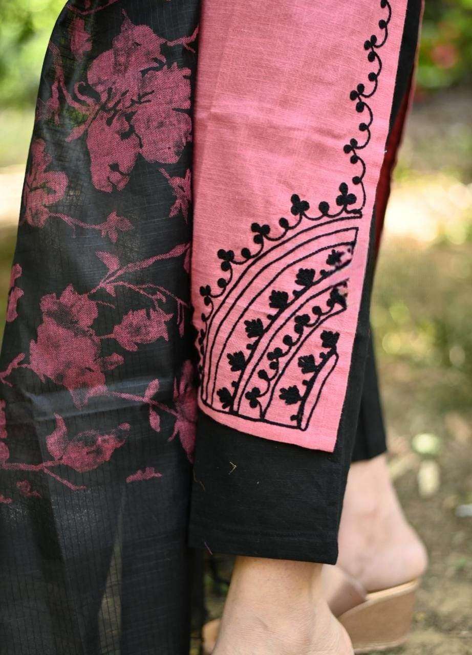 Traditional handloom cotton kurta-pany and chanderi dupatta set - Eraya