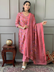 Pure cotton heavy handwork kurti set - Eraya