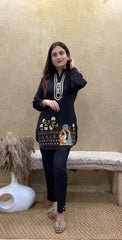 Beutiful antique design embroidery work co-ord set- three colour options - Eraya