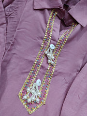 Beutiful antique design embroidery work co-ord set- three colour options - Eraya