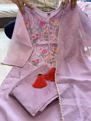 Heavy organza fabric digital print kurti set - Eraya