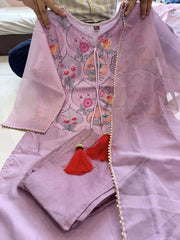 Heavy organza fabric digital print kurti set - Eraya