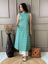 Pure cotton sleeveless kurti-plazo set - Eraya