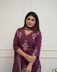 Pure fine cotton fabric kurti-plazo-dupatta set - Eraya