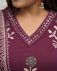 Pure fine cotton fabric kurti-plazo-dupatta set - Eraya